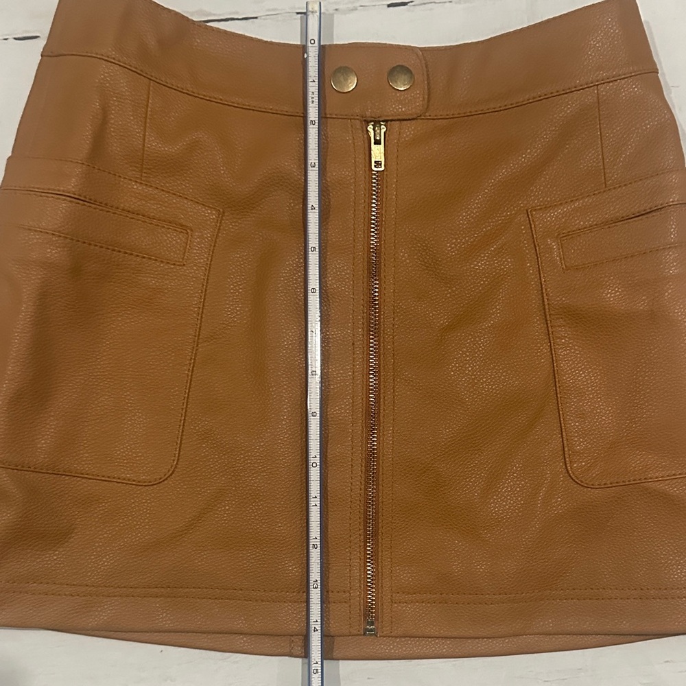 Free People Vegan Leather Mini Skirt size 2 - Picture 8 of 9